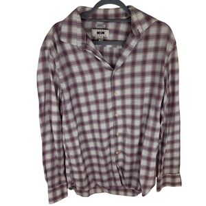 Joseph Abboud Purple and White Plaid Shirt